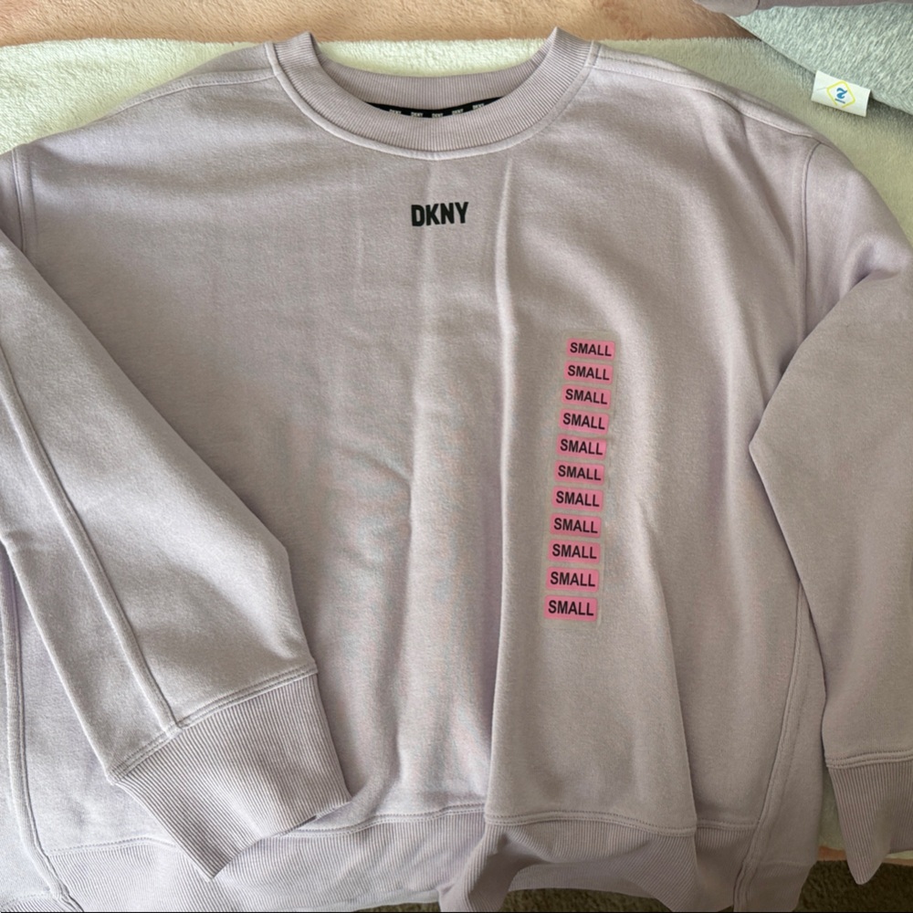 DKNY Light Purple Sweatshirt with Pink Accents